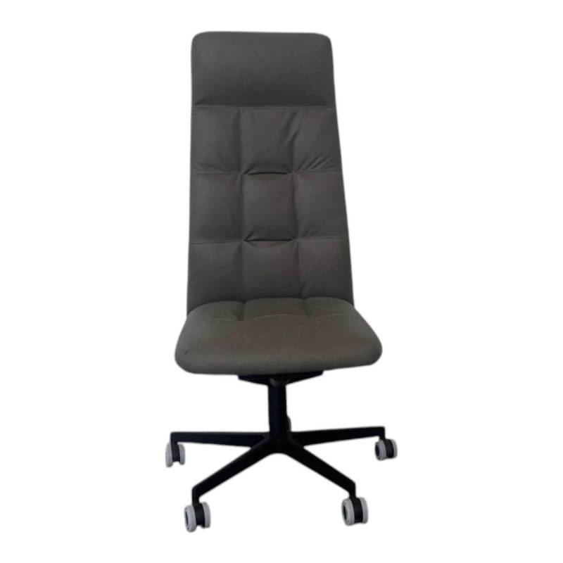Bürodrehstuhl Leadchair Management Soft Leder Vintage 1436 Fango Grau 5 Stern Ge... von Walter Knoll