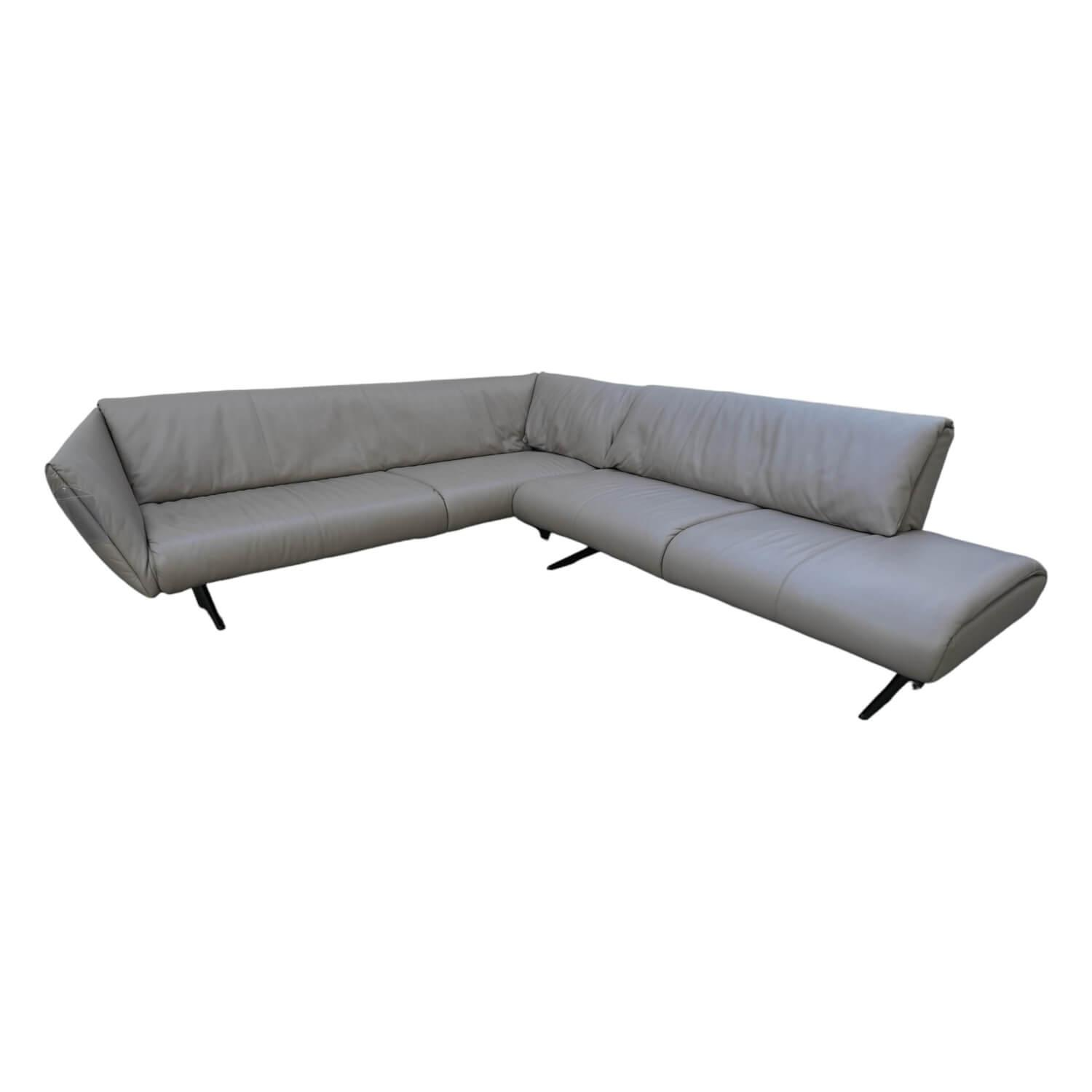 Ecksofa Bundle 630 Bezug Leder Rodeo Soft 1417 Pebble Beige Metallgestell Schwar... von Walter Knoll