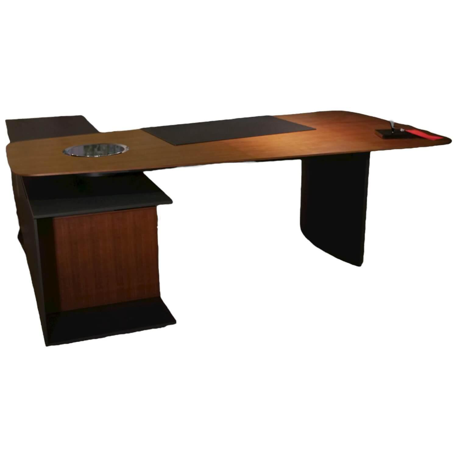 Keypiece Communication Desk Nussbaum Höhenverstellbar Mit Leder Ein- Und Auflage... von Walter Knoll