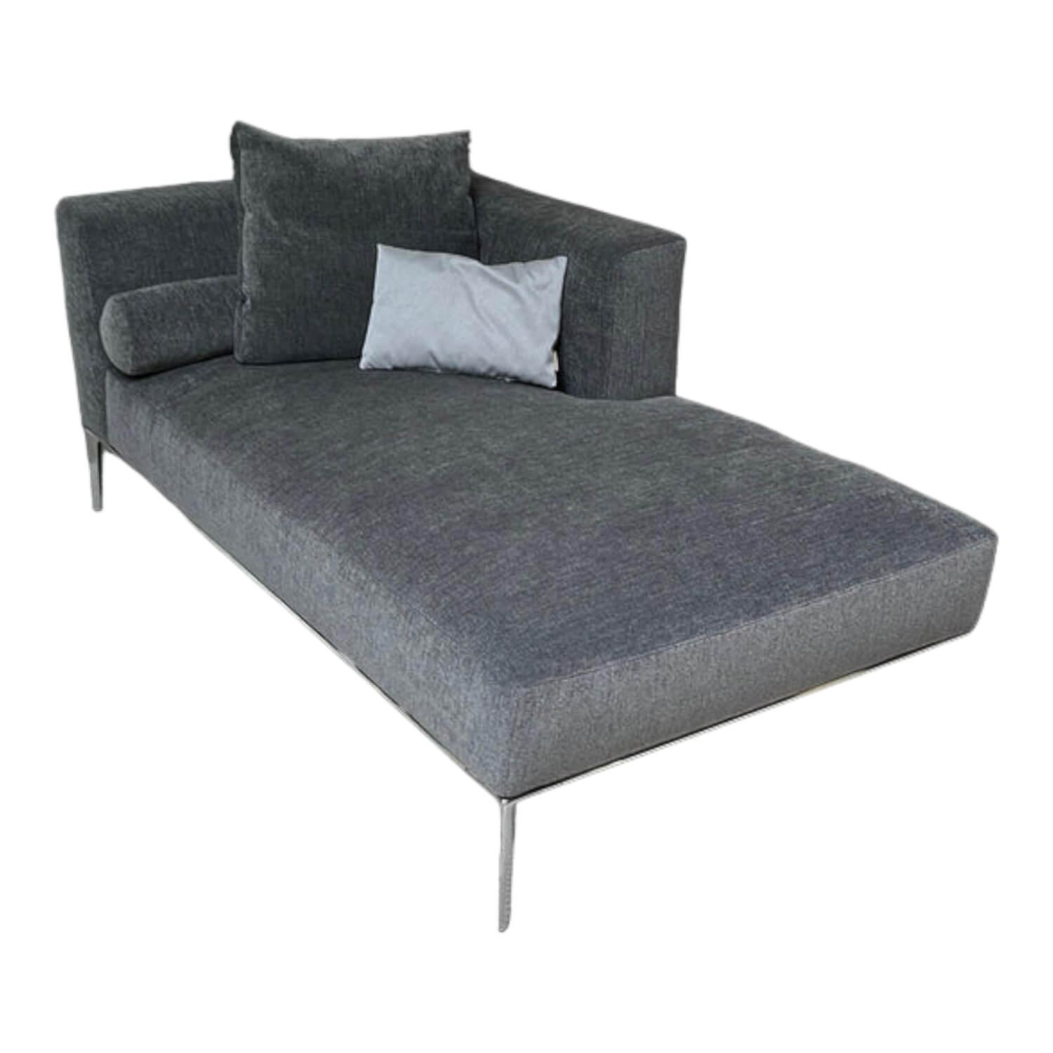 Recamiere Jaan Living 782-15 EOOS Stoff Doux Granite Grau Gestell Aluminium von Walter Knoll