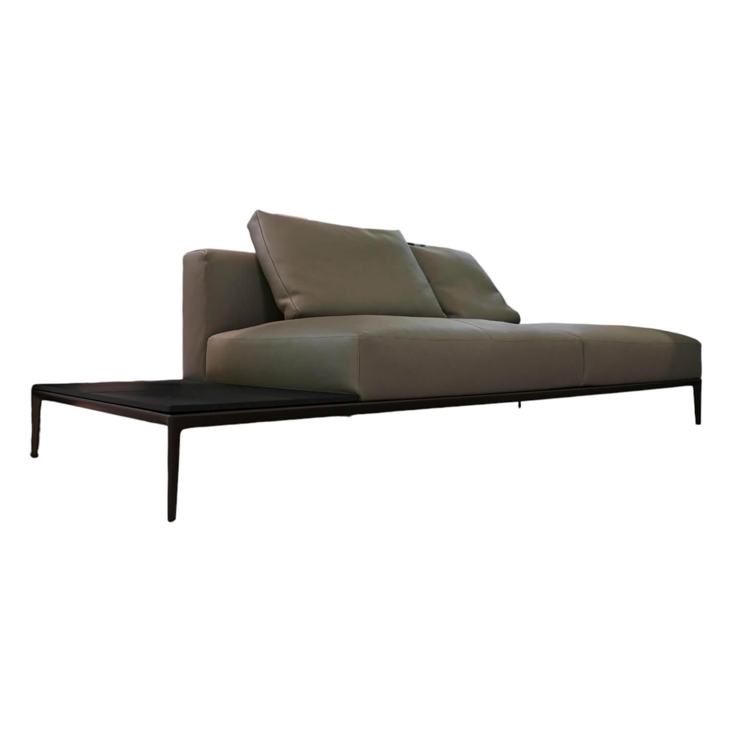 Recamiere Jaan Living 783 25 Bezug Leder Safari Mineral Grau Ohne Ablageboard von Walter Knoll