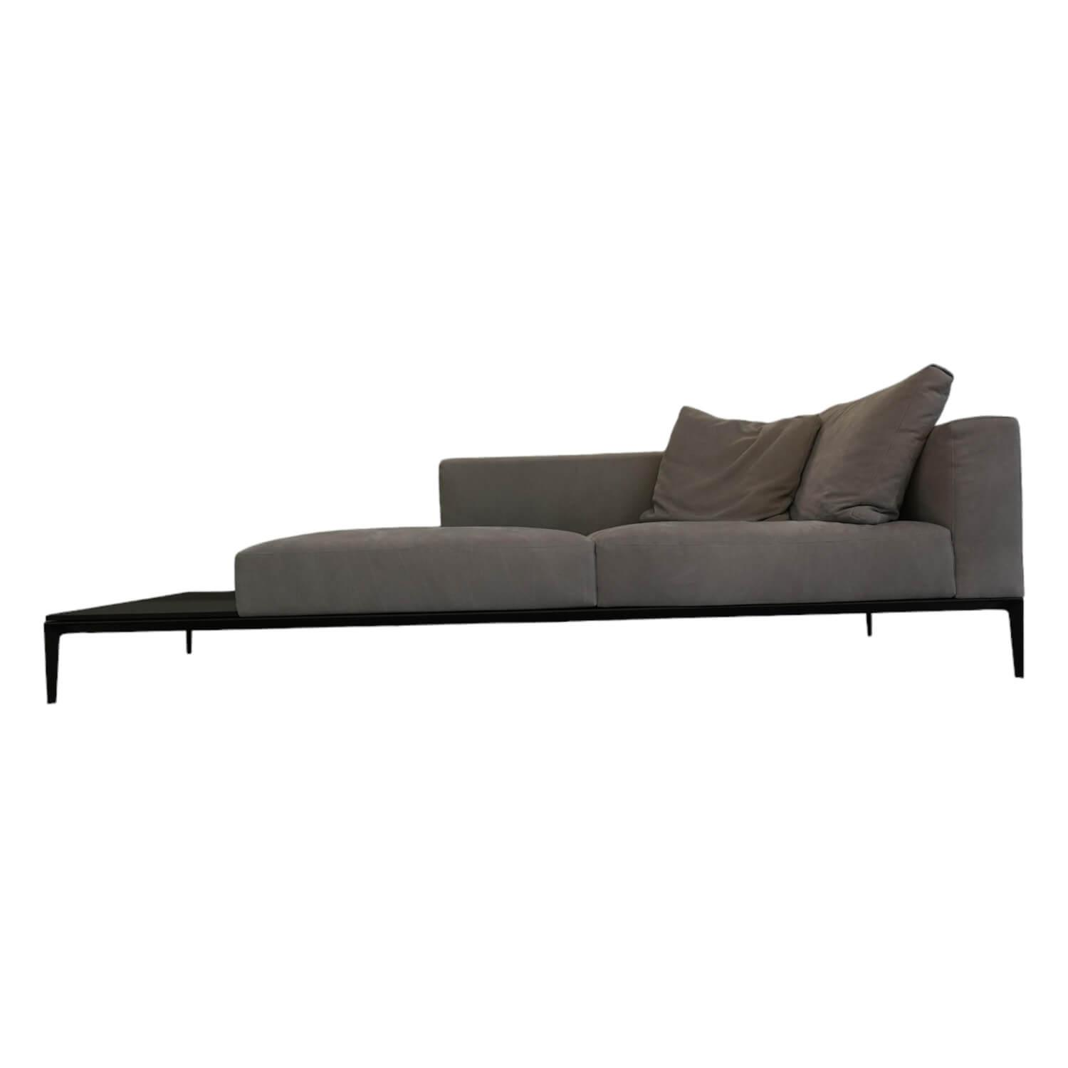 Recamiere Jaan Living 783 25 Bezug Leder Velvet Chia Grau Mit Ablageboard Saddle... von Walter Knoll