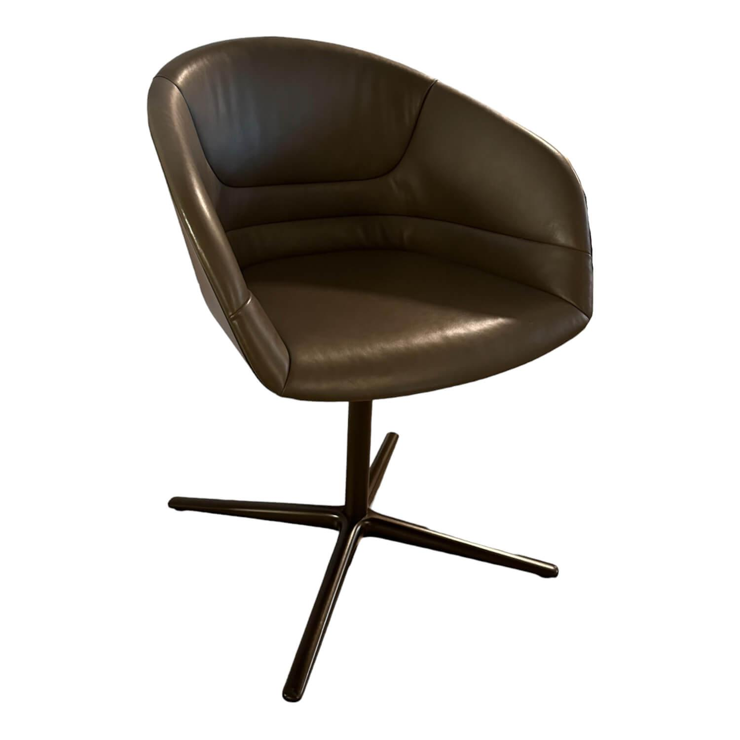 Schalensessel Kyo 1342 Leder Elen 1381 Khaki Braun Schale Kunststoff Bronze 4 Fu... Schalensessel Kyo 1342 Leder Elen 1381 Khaki Braun Schale Kunststoff Bronze 4 Fu... von Walter Knoll