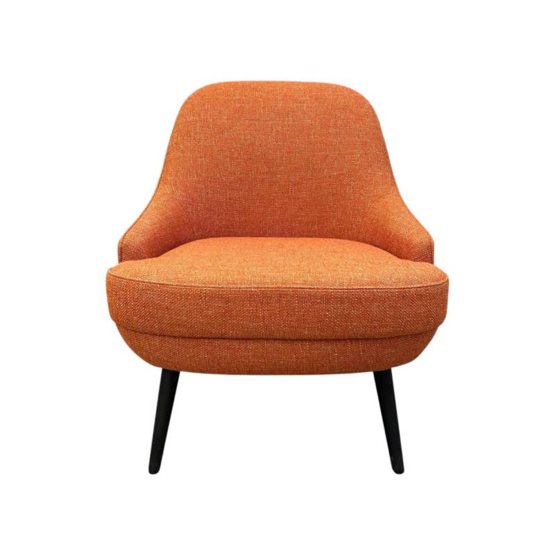 Sessel 375 10 Stoff Lucia 7687 Orange Gestell Massivholz Eiche Schwarz Geflammt ... von Walter Knoll