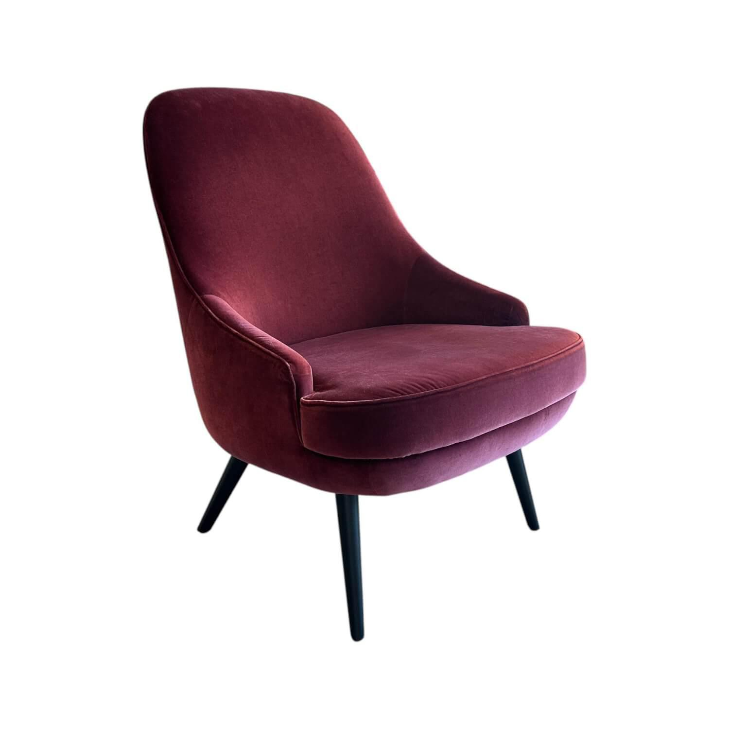 Sessel 376 10 Classic Edition Stoff Harald 2 582 Rot Gestell Eiche Geflammt Schw... von Walter Knoll