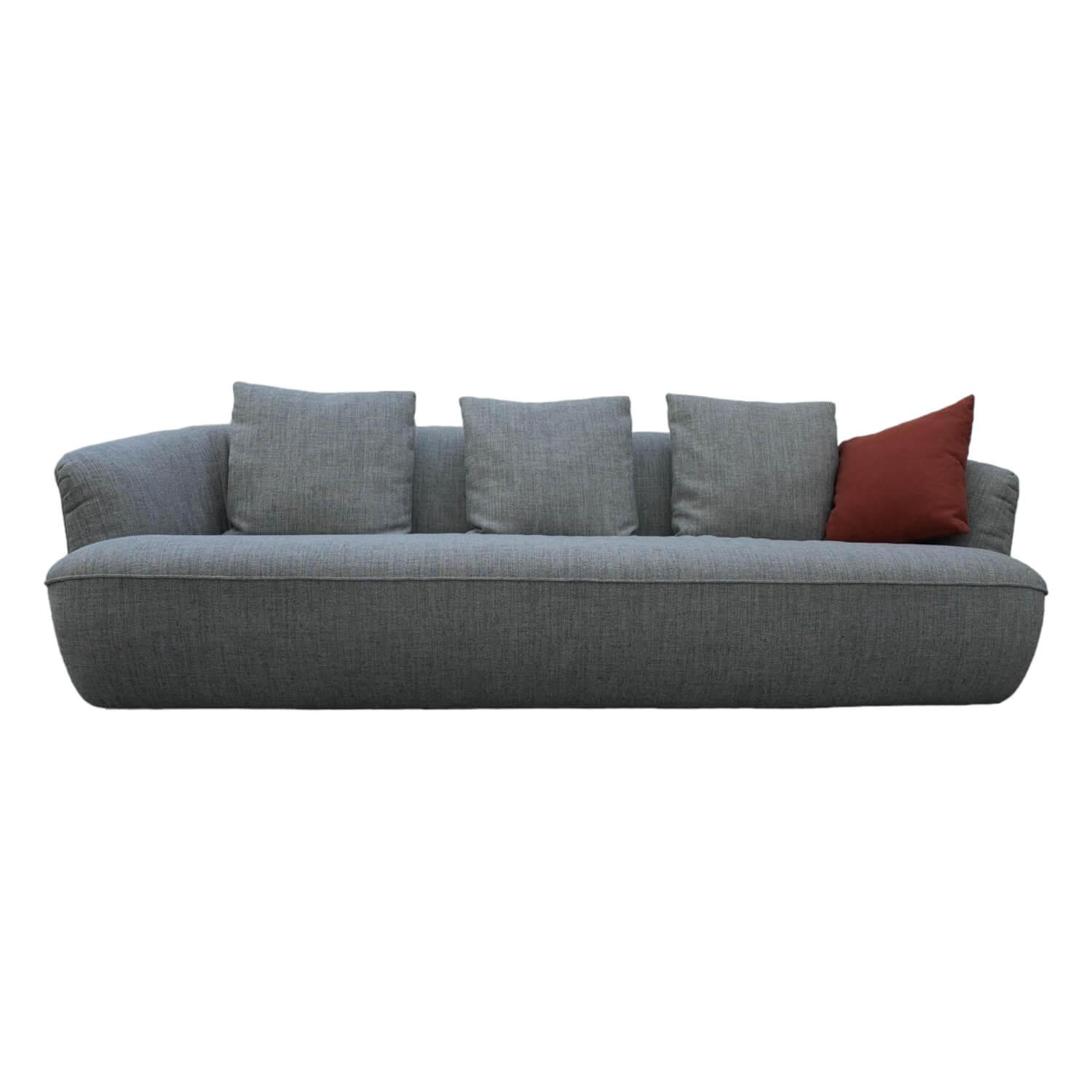 Sofa Ishino 195 Bezug Stoff Togba 7854 Pebble Grau Sockel Buche Schwarz Lackiert von Walter Knoll