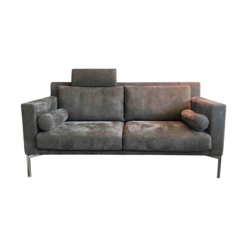 Sofa Jason 390 25 FLFR Leder Velvet 1481 Poppy Seed Grau Gestell Hochglanz Verch... von Walter Knoll