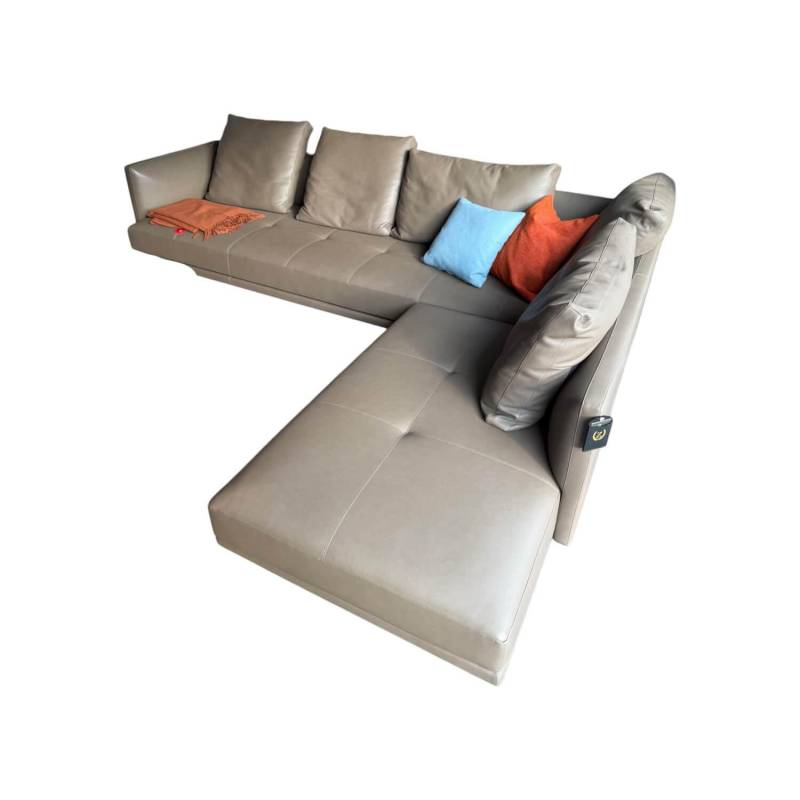 Sofa Prime Time Leder Elen Khaki Grün Braun Füße Poliert Mit Schwenkfunktion Und... von Walter Knoll