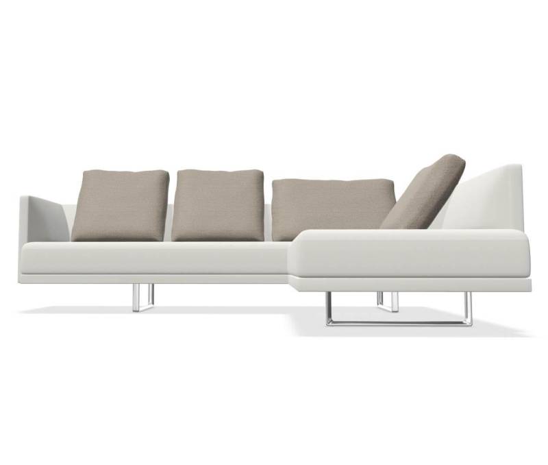 Sofaecke Prime Time Version B Stoff Bora Wool Kufen Aluminium Hochglanz mit Schw... von Walter Knoll
