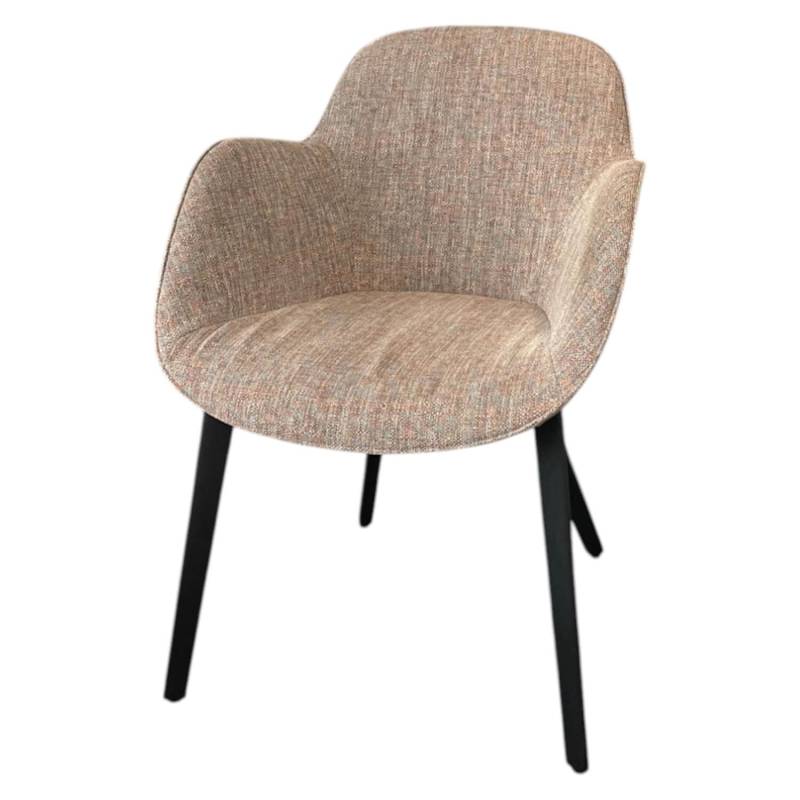 Stuhl Sheru 1441 C Stoff Kimali 7962 Bluewash Beige Rücken Leder Pebble von Walter Knoll