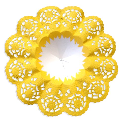 Kunze Biedermeiermanschetten 25 Stück, Gr. 8, Ø 18 cm, Nassfestes Papier, Gelb von Kunze