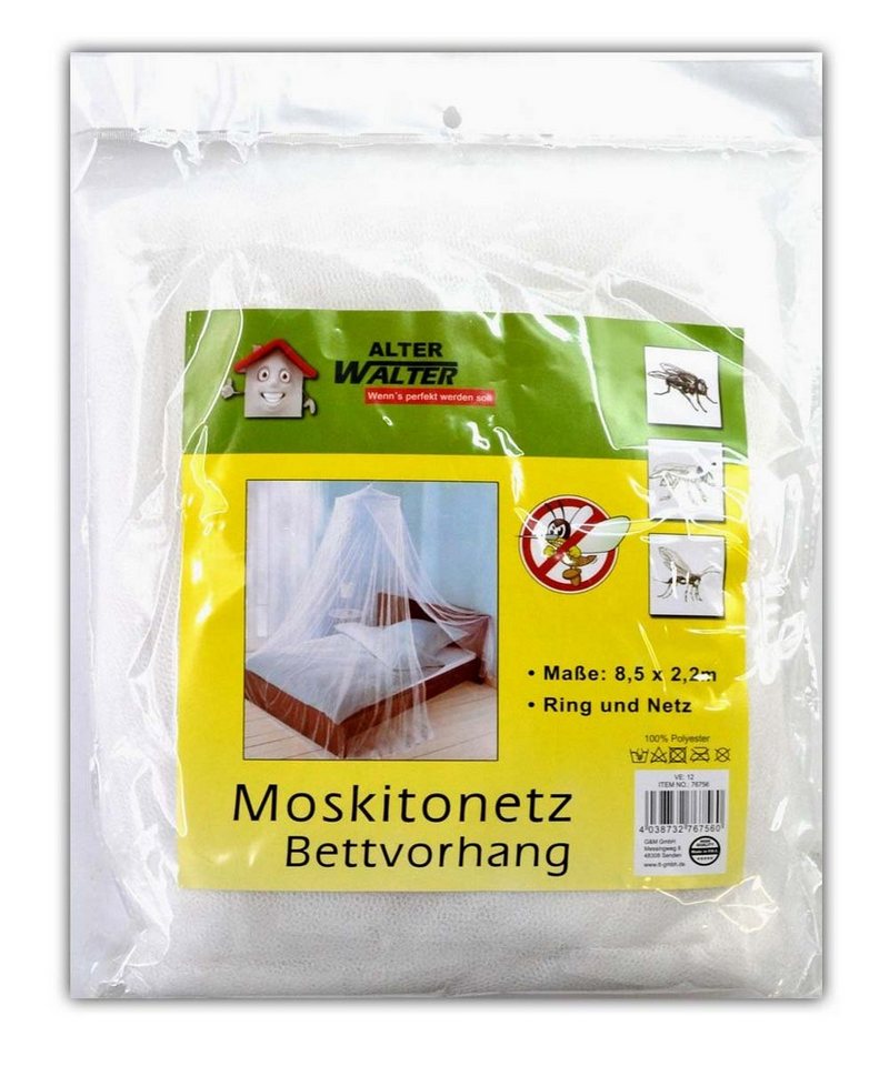 Walter - Wenn´s perfekt werden soll Insektenschutz-Vorhang Moskitonetz Bettvorhang Insektennetz Betthimmel Reise Netz Bett, (1-St), Weiß, Polyester mit Deckenring von Walter - Wenn´s perfekt werden soll