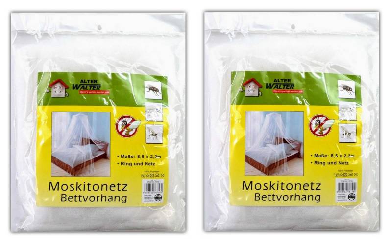 Walter - Wenn´s perfekt werden soll Insektenschutz-Vorhang Moskitonetz Bettvorhang Insektennetz Betthimmel Reise Netz Bett, (2-St), Weiß, Polyester mit Deckenring von Walter - Wenn´s perfekt werden soll