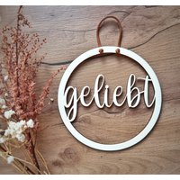 Holzring Geliebt | Deko Christliche Geschenkidee von WaltersARTikel