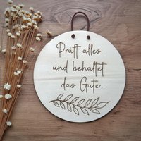 Holzschild Mit Jahreslosung 2025 | Prüft Alles Christlich Bibelvers Wanddeko Geschenkidee von WaltersARTikel