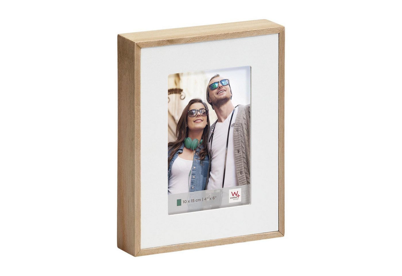 Walther Design Bilder-Collage Einzelbilderrahmen URBAN LIV, Beige, B 23 cm, (1 St), aus MDF mit Holzpassepartout und Glasfront von Walther Design