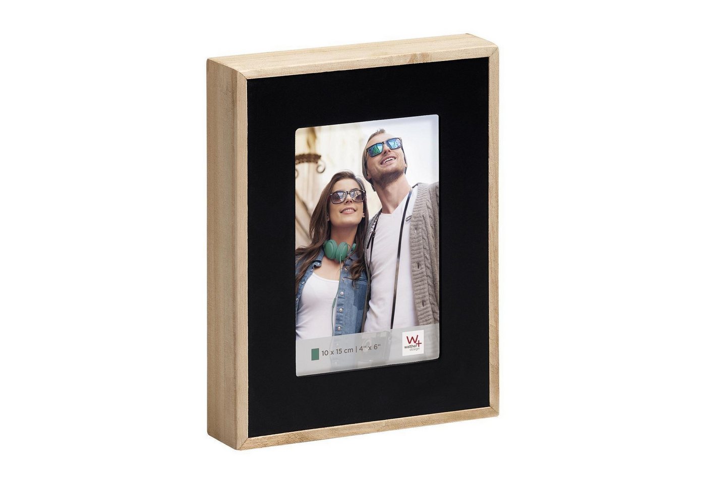 Walther Design Bilder-Collage Einzelbilderrahmen URBAN LIV, Beige, B 23 cm, (1 St), aus MDF mit Holzpassepartout und Glasfront von Walther Design