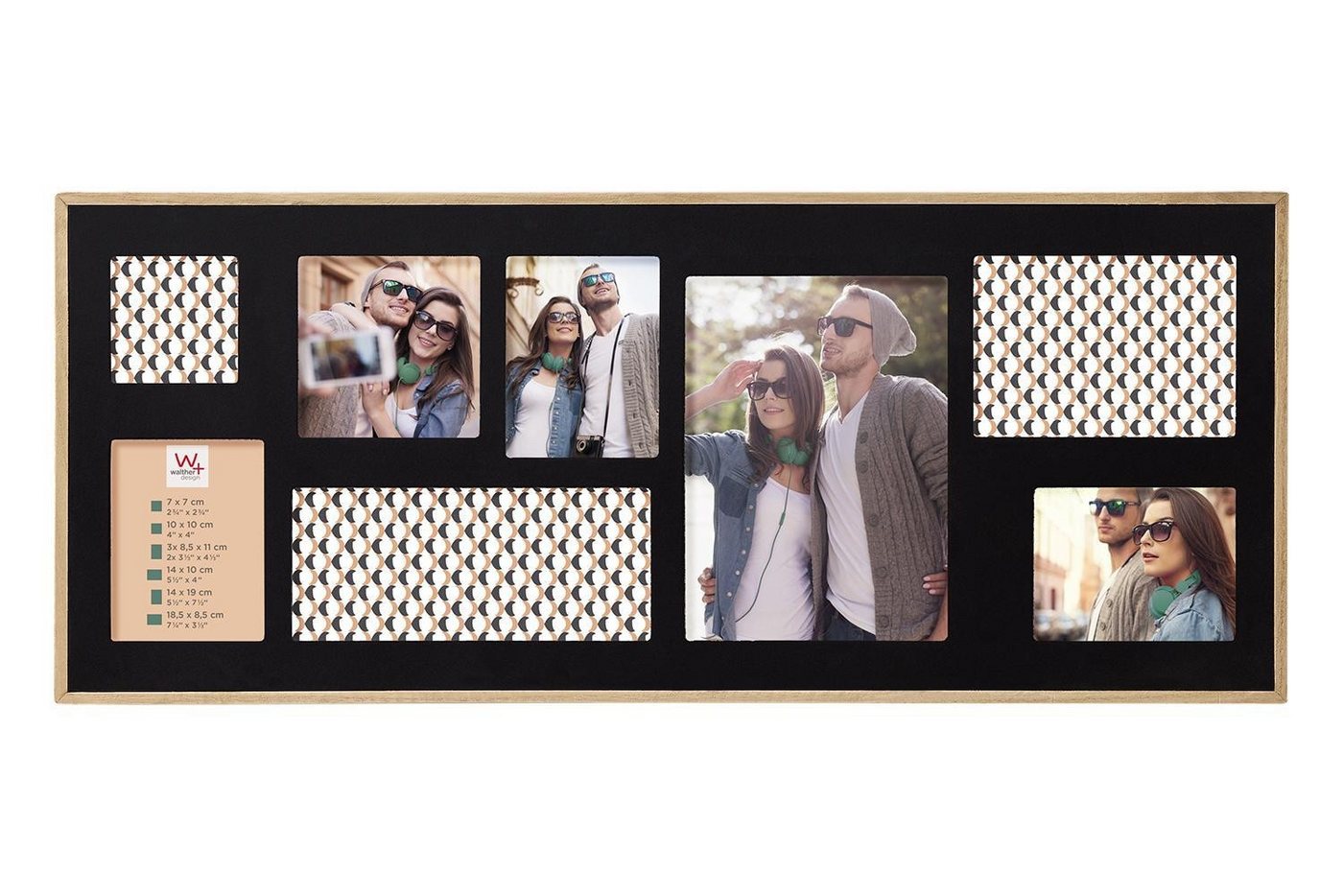 Walther Design Bilder-Collage Mehrfachbilderrahmen URBAN LIV, Beige, B 61 cm, (1 St), aus MDF mit Holzpassepartout und Glasfront von Walther Design