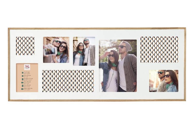 Walther Design Bilder-Collage Mehrfachbilderrahmen URBAN LIV, Beige, B 61 cm, (1 St), aus MDF mit Holzpassepartout und Glasfront von Walther Design