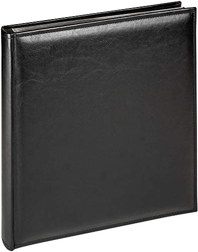 walther design Fotoalbum schwarz 28 x 30,5 cm Kunstleder mit umlaufende Steppnaht, Deluxe FA-386-B von walther design