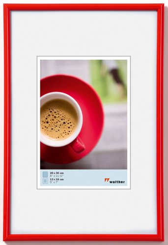 Bilderrahmen von Walther Kunststoffrahmen Galeria 40x50 rot - Normalglas 2er Pack von Walther