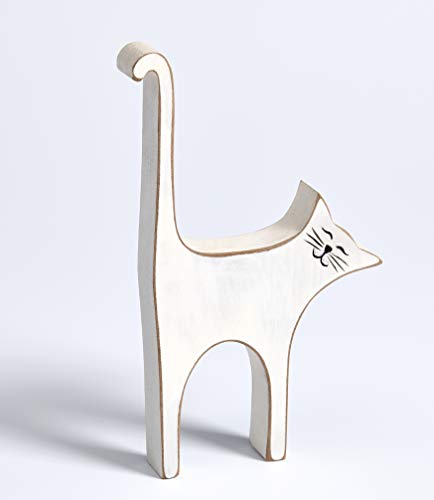 walther design Dekofigur weiss aus Holz, Katze CA199W von walther design