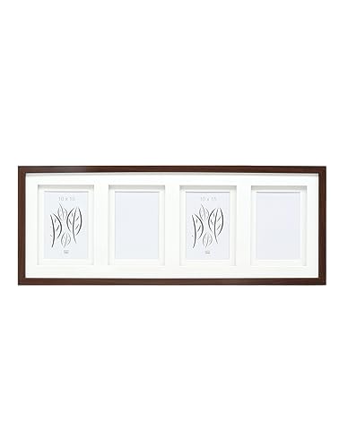 Deknudt Frames S65KQ4 Bilderrahmen 10x15 Holz Braun, doppeltes Pptt für 4 Bilder Holz Fotokader von Walther