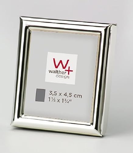 walther design Bilderrahmen silber 3,5 x 4,5 cm Doppelpack, Chloe Portraitrahmen WD354SD von walther design