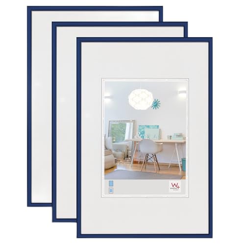 walther design KV030L3 New Lifestyle Kunststoff Bilderrahmen 20x30 cm, blau, 3er Pack von walther design