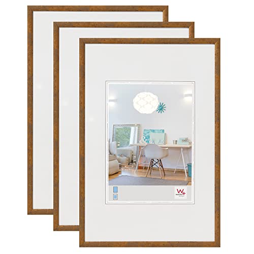 walther design Bilderrahmen taupe 20 x 30 cm 3er Pack, New Lifestyle Kunststoffrahmen KV030X3 von walther design
