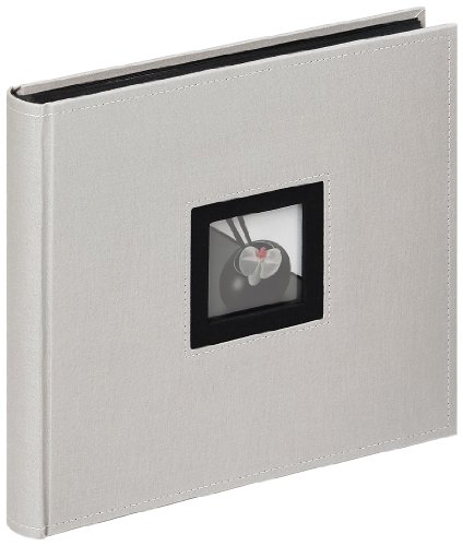 walther design Fotoalbum beige-grau 26 x 26 cm Leinen mit Cover-Ausstanzung, Black and White FA-209-D von walther design