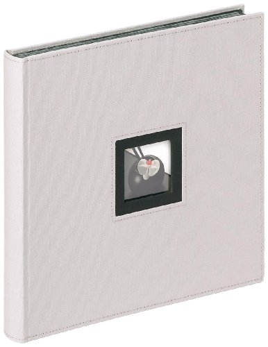 walther design Fotoalbum beige-grau 30 x 30 cm Leinen mit Cover-Ausstanzung, Black and White FA-217-D von walther design