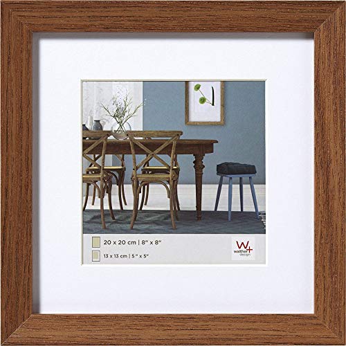 walther design Bilderrahmen eiche dunkel 30 x 30 cm mit Passepartout, Fiorito Holzrahmen EF330P von walther design