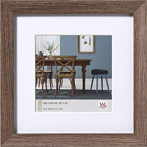 walther design Bilderrahmen nussbaum 40 x 40 cm mit Passepartout, Fiorito Holzrahmen EF440N von walther design