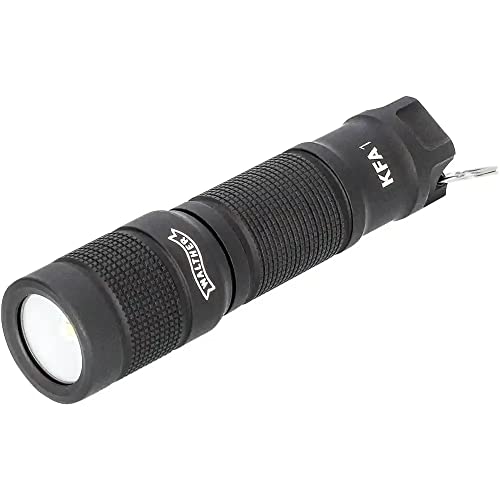 Walther KFA1 Keychain Flashlight A1 Taschenlampe, 110 Lumen, 3 Leuchtstufen (5/25/110 Lumen), Wasserdicht IPX8, inkl. Batterie AAA, Schlüsselring und Ersatzdichtung von Walther