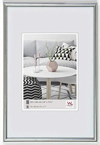 walther design Bilderrahmen silber 21 x 29,7 cm (DIN A4) Galeria Kunststoffrahmen KS130H von walther design