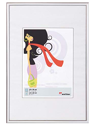 walther design Bilderrahmen silber 28 x 35 cm New Lifestyle Kunststoffrahmen KV835S von walther design