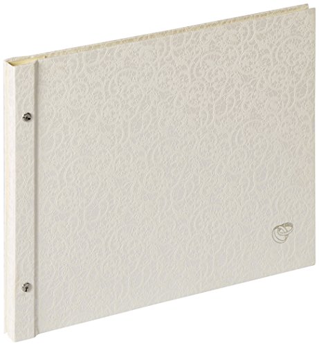 walther design Fotoalbum weiss 38 x 31 cm Buchschraubenalbum mit Prägung Sinfonia Flat Books SBL-213-W von walther design