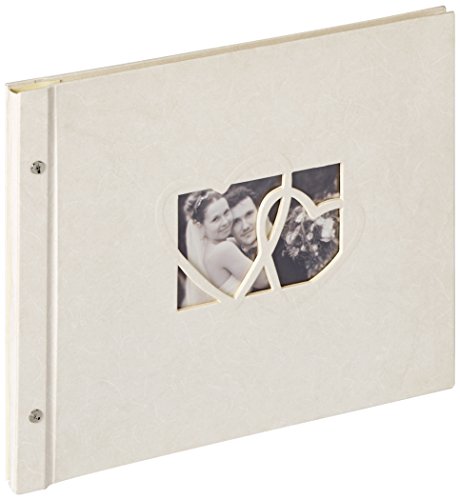 walther design Fotoalbum creme 38 x 31 cm Buchschraubenalbum mit Prägung und Cover-Ausstanzung Sinfonia Flat Books SBL-215-C von walther design