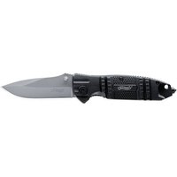 Walther Silver TacKnife STK 5.0717 Outdoormesser mit Holster, mit Fangriemen, mit Clip Schwarz von Walther