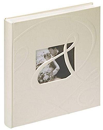 walther design Fotoalbum weiss 28 x 30,5 cm Einband aus Leinen mit Cover-Ausstanzung, Hochzeitsalbum Ti amo UH-122 von walther design