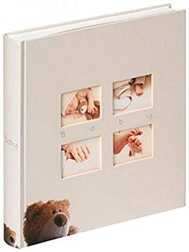 walther design Fotoalbum creme 28 x 30,5 cm Babyalbum mit Cover-Ausstanzung, Baby Classic Bear UK-273 von walther design