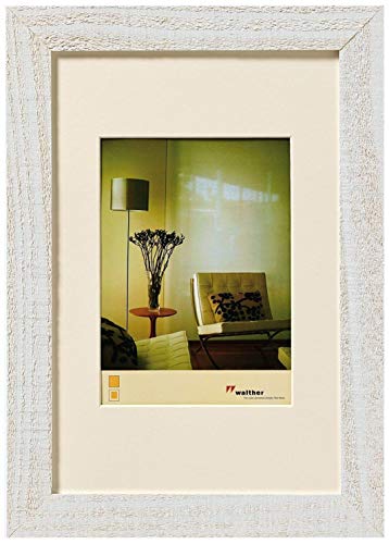 walther design Bilderrahmen polarweiss 30 x 40 cm mit Passepartout, Home Holzrahmen HO040V von walther design