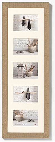 walther design Bilderrahmen beige 5X 10x15 cm Galerie mit Passepartout, Home Holzrahmen HO515C von walther design