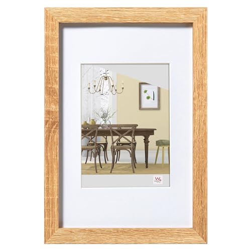 walther design Bilderrahmen eiche hell 30 x 40 cm mit Kunstglas und Passepartout Fiorito Holzrahmen EFX040E von walther design