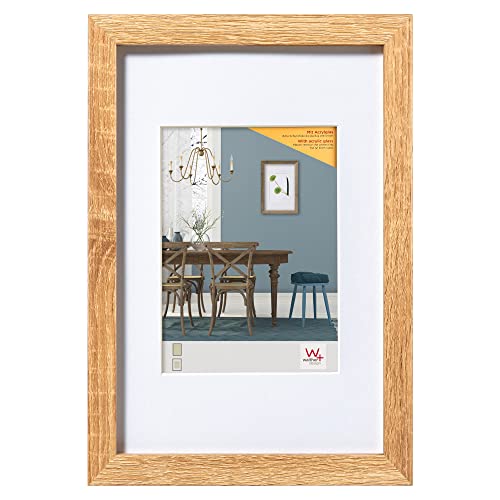walther design Bilderrahmen eiche hell 60 x 80 cm mit Kunstglas und Passepartout Fiorito Holzrahmen EFX080E von walther design