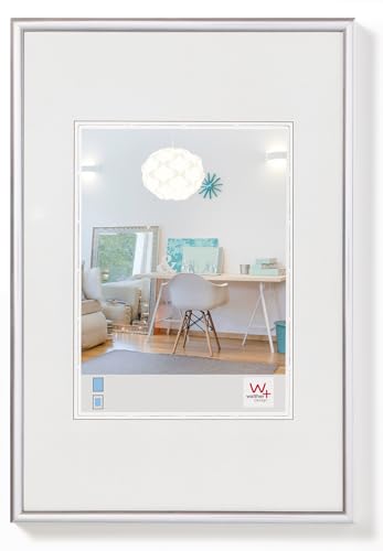 walther design Bilderrahmen silber 30 x 45 cm New Lifestyle Kunststoffrahmen KV045S von walther design