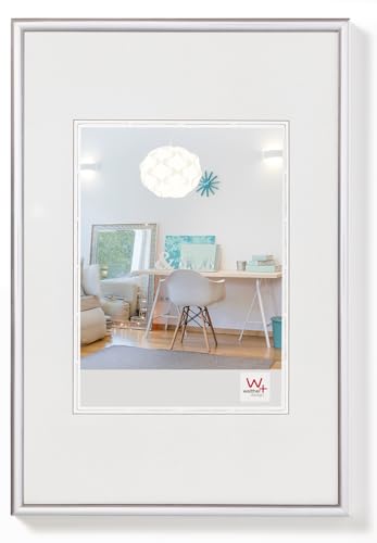 walther design Bilderrahmen silber 40 x 50 cm New Lifestyle Kunststoffrahmen KV050S von walther design