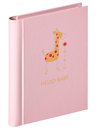 walther design Fotoalbum rosa 30 Fotos 11,5 x 15,5 cm Mini-Album mit Prägung und Schleifenbindung Baby Animal MA-148-R von walther design