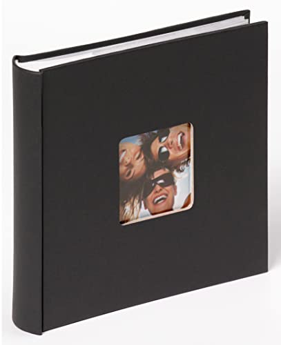 walther design Fotoalbum schwarz 200 Fotos 13 x 18 cm Memo-Einsteckalbum mit Cover-Ausstanzung, Fun ME-116-B von walther design